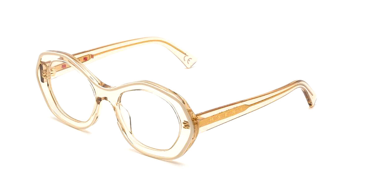 Marni Ulawun Vulcano Optical Panna N2V Men's Glasses Yellow Size 51 - Free Lenses - HSA/FSA Insurance - Blue Light Block Available