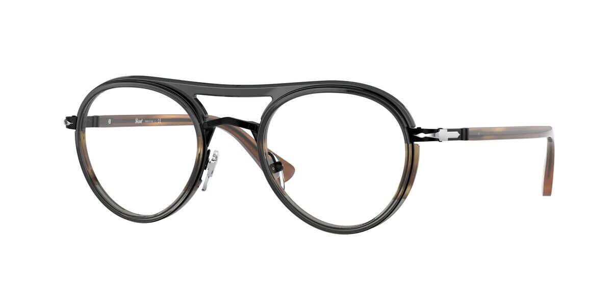 Persol PO2485V 1146 Eyeglasses in Black Striped Brown | SmartBuyGlasses USA