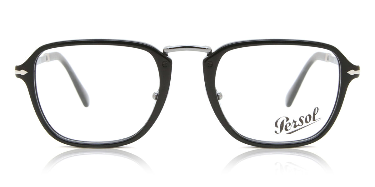 Photos - Glasses & Contact Lenses Persol PO3331V 95 Men's Eyeglasses Black Size 52  - Blu (Frame Only)