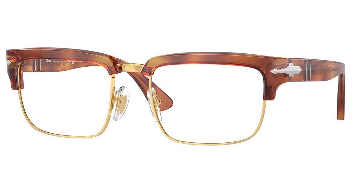 Photos - Glasses & Contact Lenses Persol PO3354V 96 Men's Eyeglasses Brown Size 52  - Blu (Frame Only)