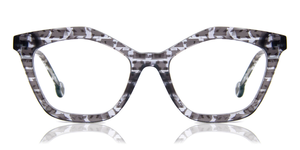 LA Eyeworks Palapa 1000 Glasses Grey Pattern White | VisionDirect Australia