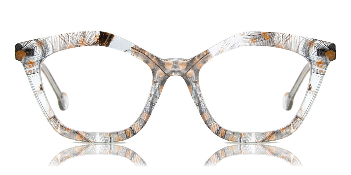 LA Eyeworks 616 Eyeglasses in White Pattern Orange