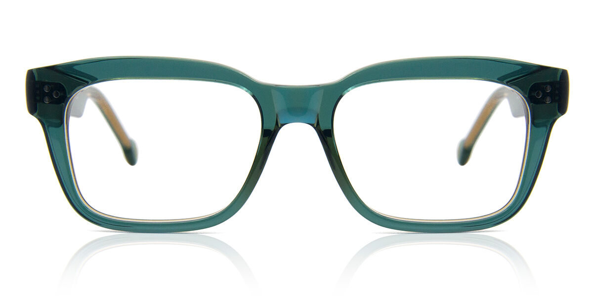 LA Eyeworks Duke Minus 677 Men's Eyeglasses Green Size 55 (Frame Only) - Blue Light Block Available