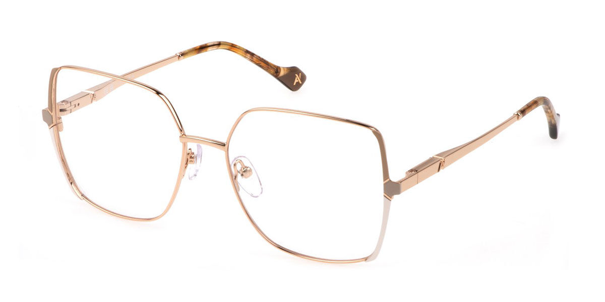 Yalea VYA088 GERTY 300Y Glasses White Tan Rose Gold | VisionDirect ...