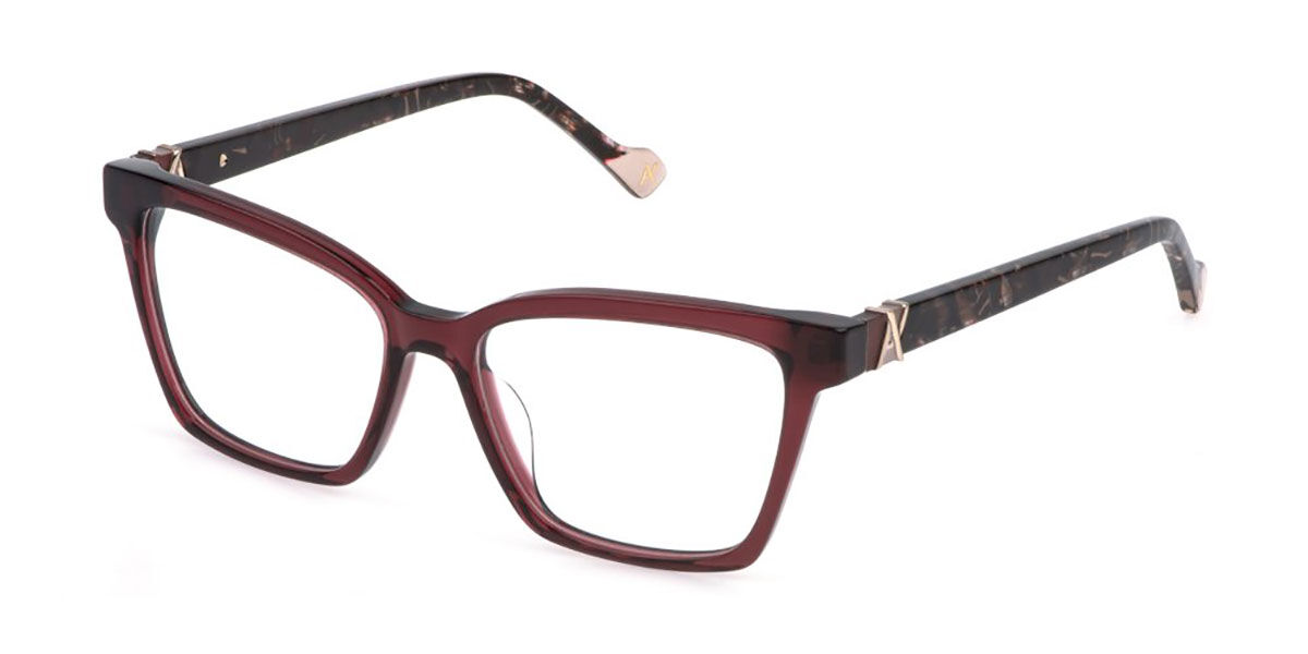 Yalea Vya230 Mildred 0afd Women's Glasses Red Size 54 - Free Lenses - Blue Light Block Available In Transparent Shiny Raspberry