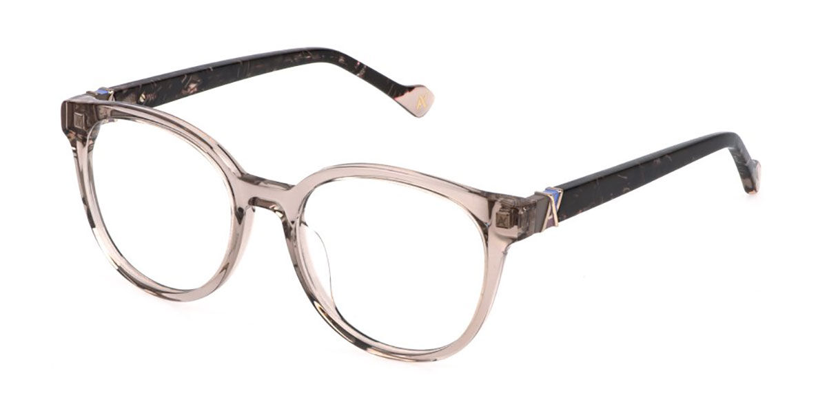 Yalea Vya231 Ela 07hm Women's Glasses Brown Size 51 - Free Lenses - Blue Light Block Available In Transparent Shiny Beige