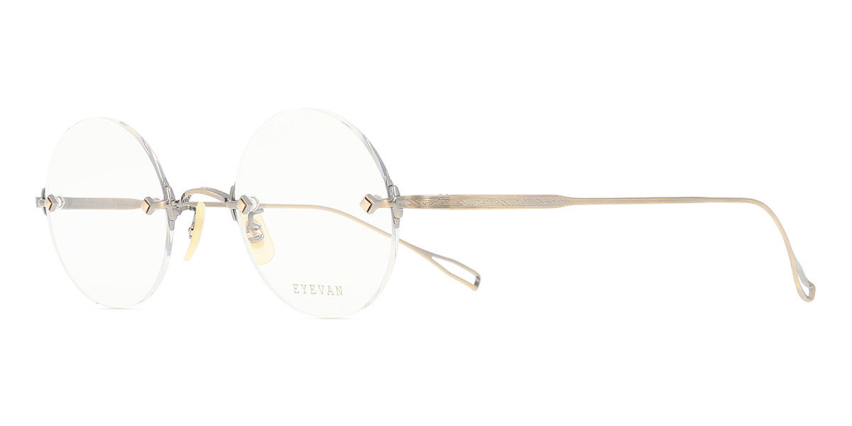 Eyevan Rimless Eyevan Orbit AG Round Antique Gold Frame Eyeglasses | SmartBuyGlasses India