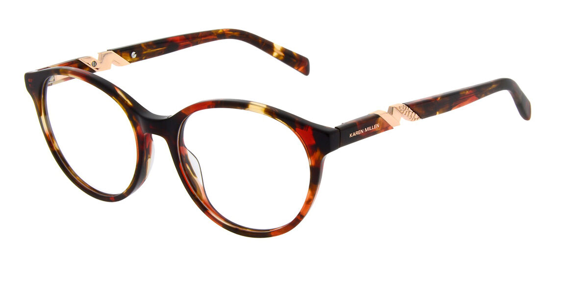 Karen Millen KM1064 133 51 Sköldpaddemönstradeshell Glasögon (Endast Båge) Kvinna
