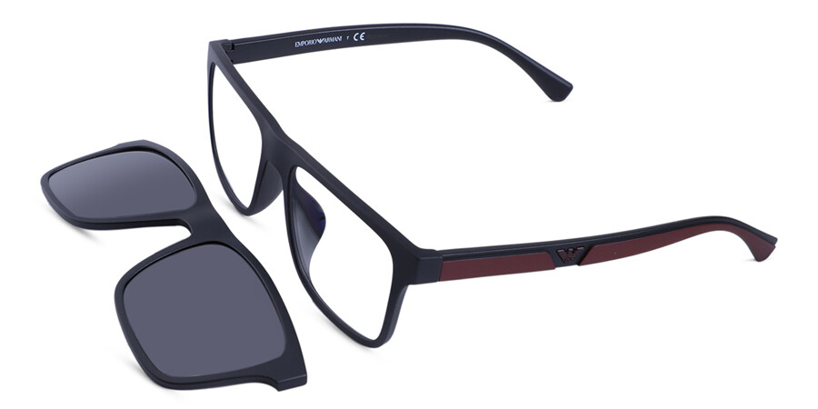 Emporio Armani EA4115F Asian Fit With Clip-On 50421W Sunglasses in Matte  Black | SmartBuyGlasses USA