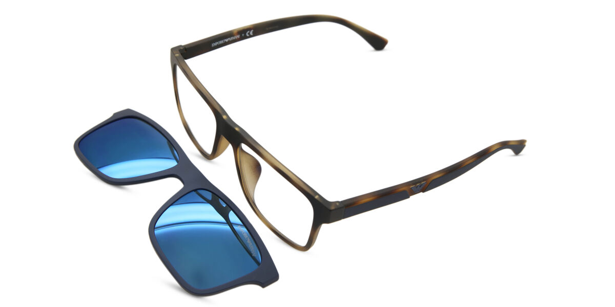 Emporio Armani EA4115F Asian Fit With Clip-On 50891W Sunglasses Matte  Havana | VisionDirect Australia