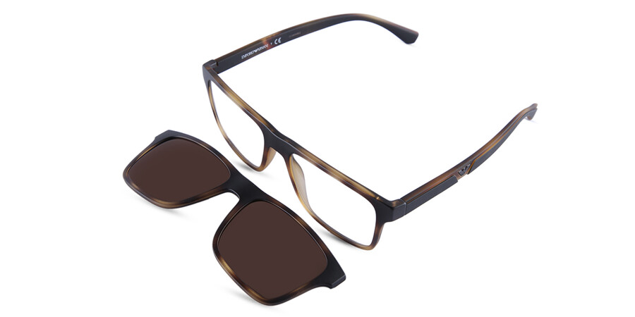 Emporio Armani EA4115 With Clip-On 58021W Eyeglasses in Matte Havana |  SmartBuyGlasses USA