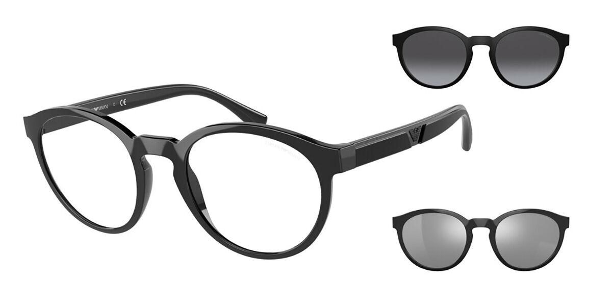 Emporio Armani EA4152 with Clip-On 50171W Glasses Black | VisionDirect ...