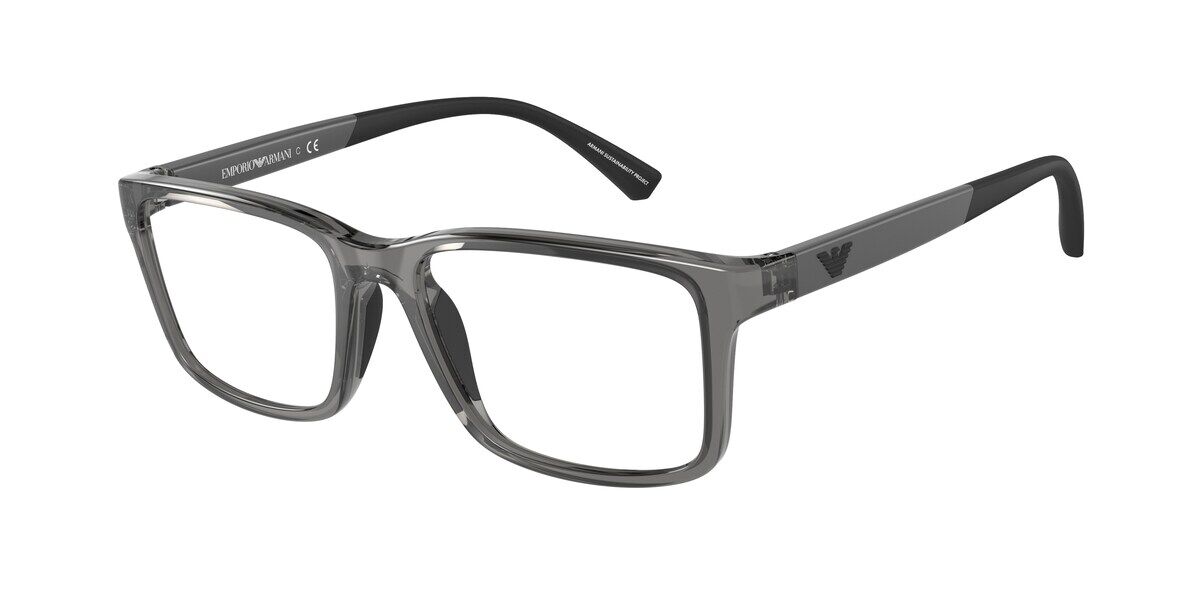 Emporio Armani EA3203F Asian Fit 5215 Eyeglasses in Transparent Grey ...