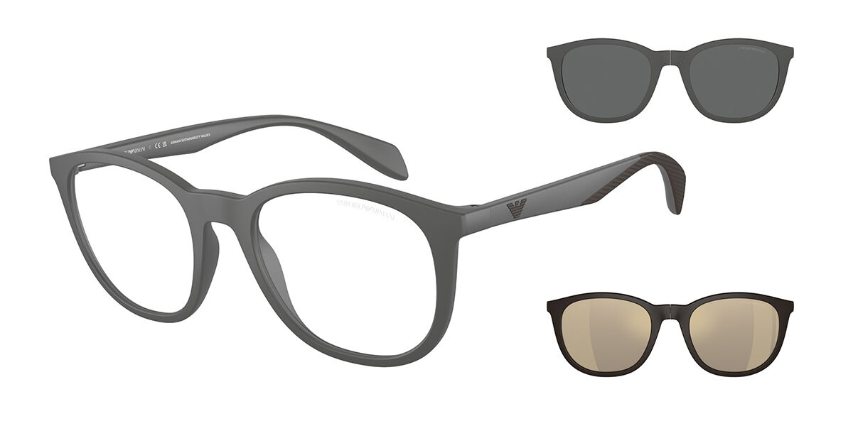 Photos - Glasses & Contact Lenses Armani Emporio  Emporio  EA4211 With Clip-On 51261W Men's Eyeglasses 