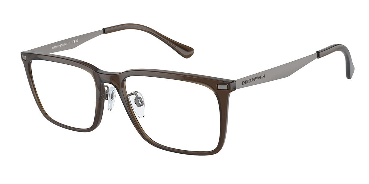 Emporio Armani EA3169F Asian Fit 6147 Men's Eyeglasses Brown Size 55 (Frame Only) - Blue Light Block Available