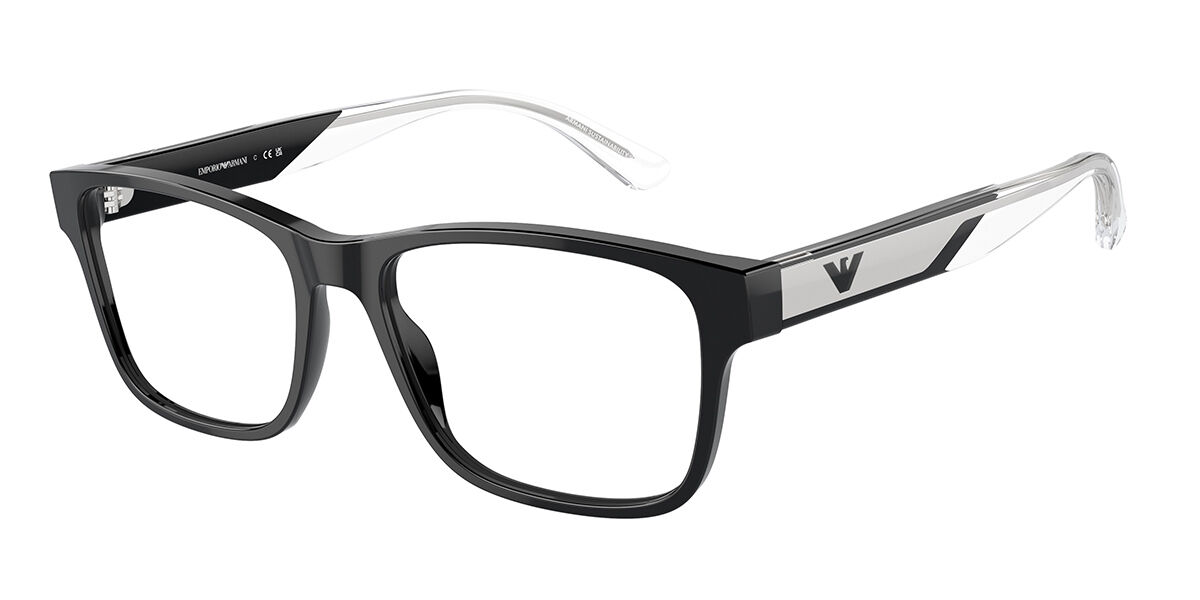 Emporio Armani EA3239F Asian Fit 5017 Men's Eyeglasses Black Size 55 (Frame Only) - Blue Light Block Available