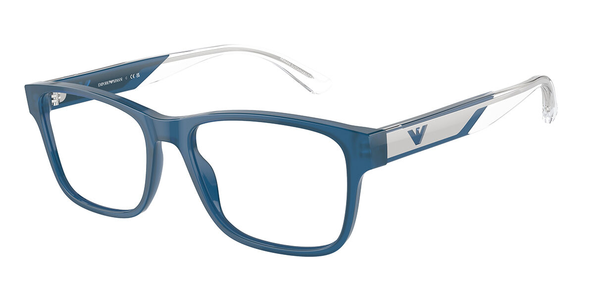 Emporio Armani EA3239F Asian Fit 6092 Men's Eyeglasses Blue Size 55 (Frame Only) - Blue Light Block Available