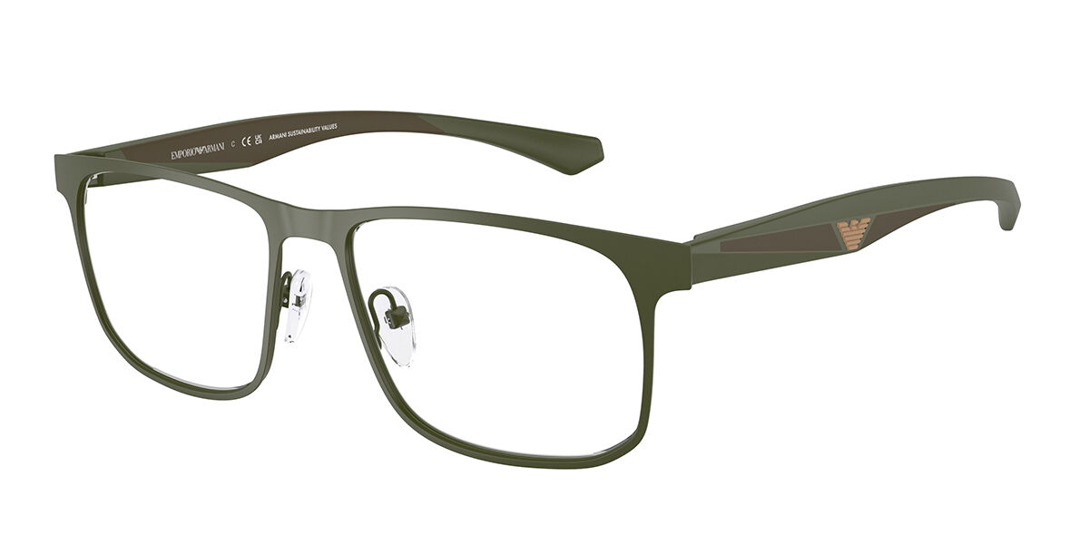 Emporio Armani EA1163 3388 Men's Eyeglasses Green Size 55 (Frame Only) - Blue Light Block Available