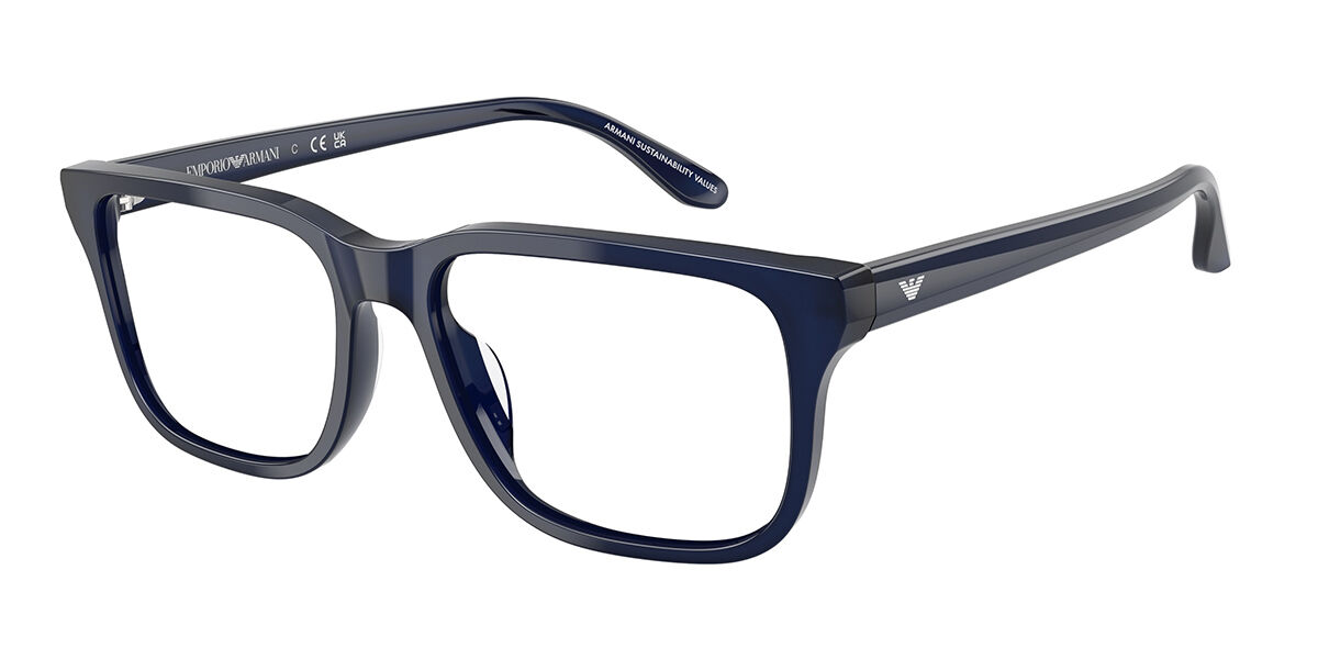 Emporio Armani EA3250U 6201 Men's Eyeglasses Blue Size 56 (Frame Only) - Blue Light Block Available