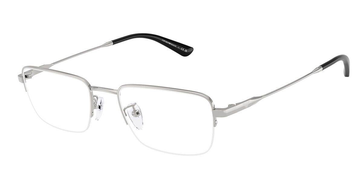 Emporio Armani EA1193TD Asian Fit 3015 Men's Glasses Silver Size 54 - Free Lenses - Blue Light Block Available