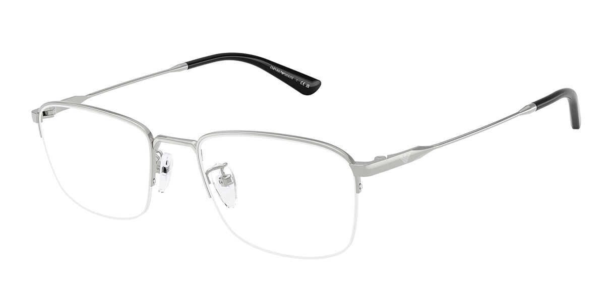 Emporio Armani EA1194TD Asian Fit 3015 Men's Glasses Silver Size 54 - Free Lenses - Blue Light Block Available