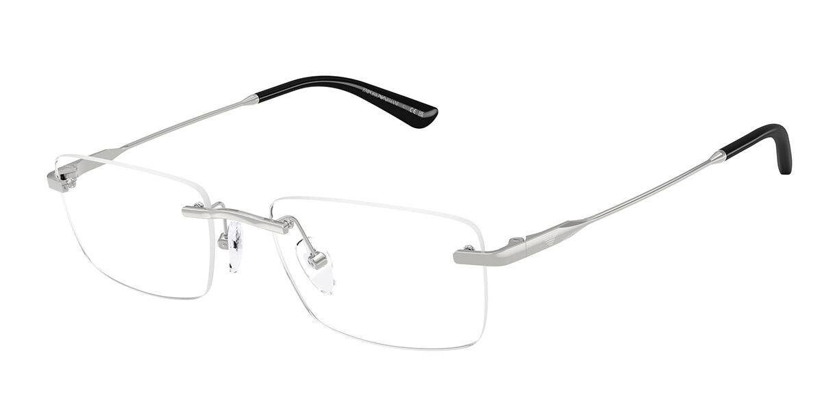 Emporio Armani EA1195TD Asian Fit 3015 Men's Glasses Silver Size 54 - Free Lenses - Blue Light Block Available