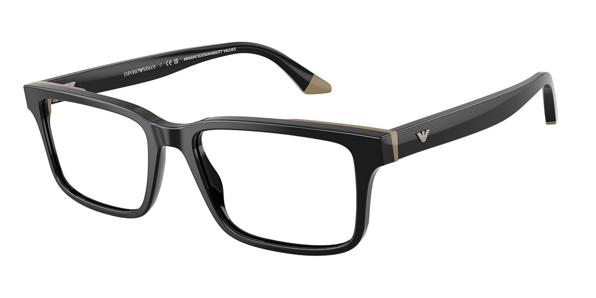 Emporio Armani EA3269F Asian Fit 6313 Men's Glasses Black Size 54 - Free Lenses - Blue Light Block Available