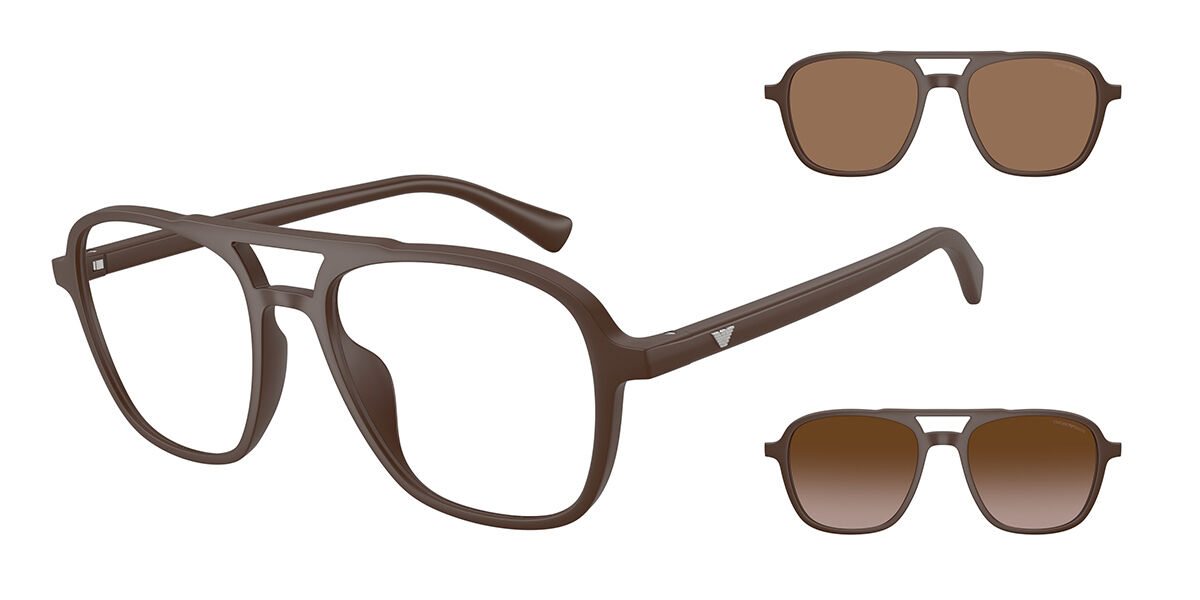 Emporio Armani EA4279U with Clip-on 64511W Men's Glasses Brown Size 51 - Free Lenses - Blue Light Block Available