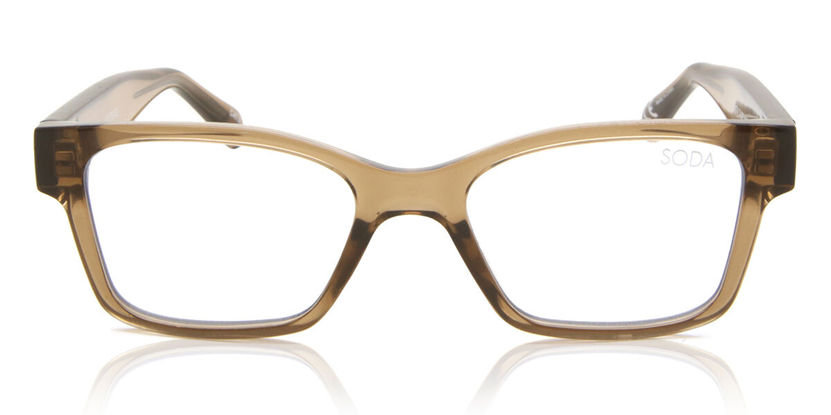Soda Shades Soda FLORENCE Crystal Taupe Men's Glasses Brown Size - Free Lenses - HSA/FSA Insurance - Blue Light Block Available