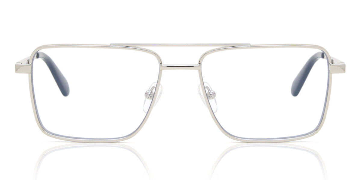 Off-White Off White OPTICAL STYLE 66 Blue-Light Block 7200 Men's Eyeglasses Silver Size 57 (Frame Only) - Blue Light Block Available