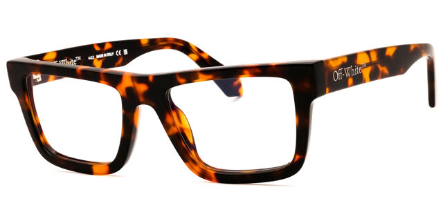 NEW Off White Style 25 Brown Bluelight Eyeglasses Frames Chase | Square Blue Light Glasses for Men – WMP Eyewear main image 2
