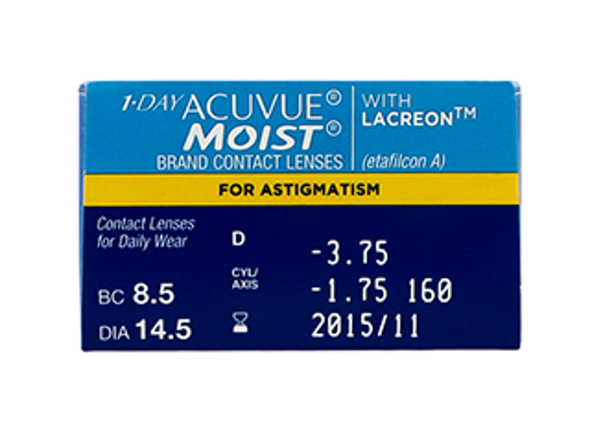 1Day Acuvue Moist for Astigmatism 30 Pack Daily Disposable Contact