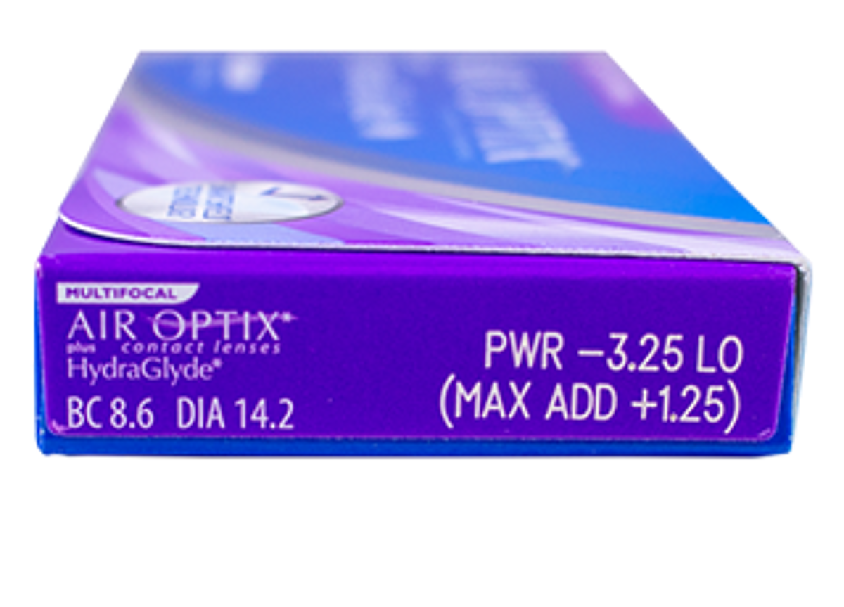 Air Optix Plus HydraGlyde Multifocal 3 Pack Monthly Disposable Contact ...