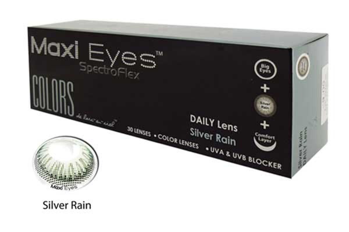Maxi Eyes Daily Disposable Silver Rain 30 Pack Daily Disposable Contact ...